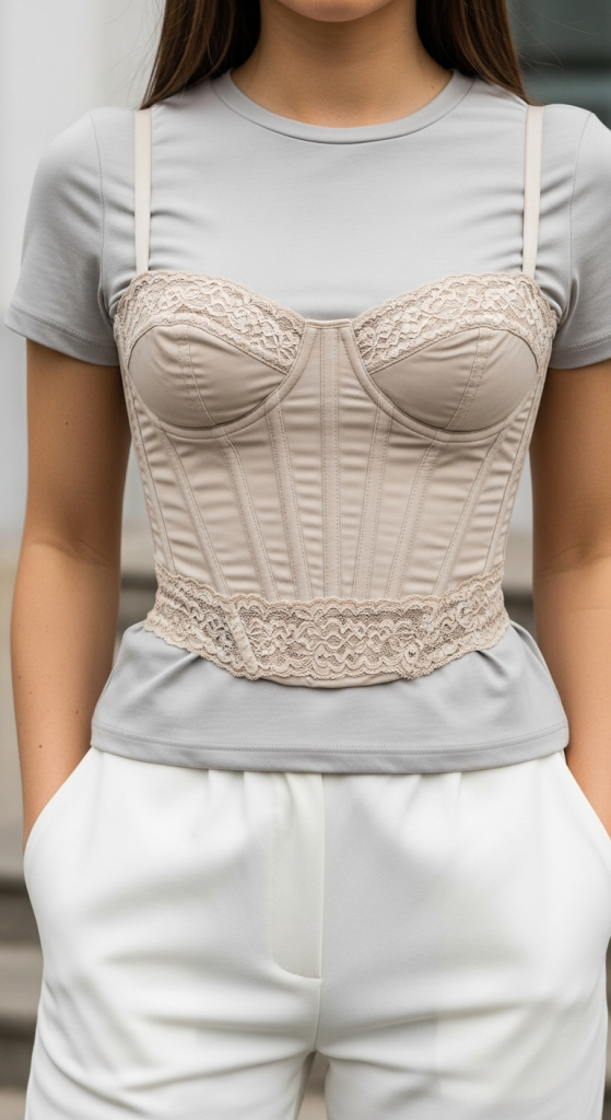 Corset Top Over A Basic Tee
