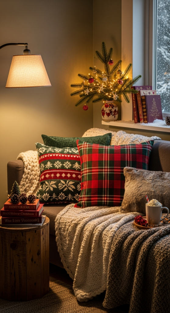 Create a Cozy Holiday Corner with Pillows & Throws