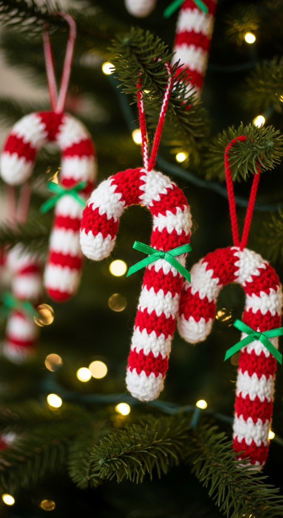 Crochet Candy Cane Decorations