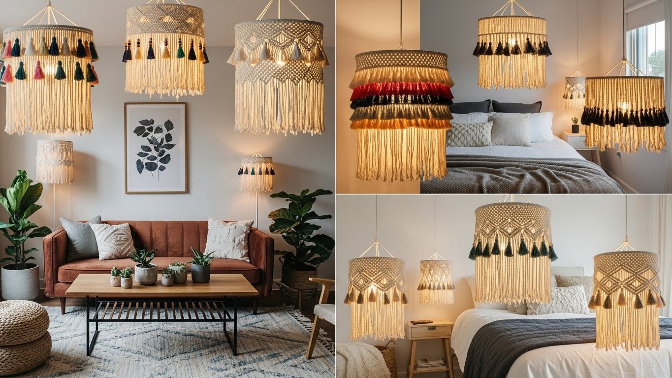 DIY Fringe Lamp Shades