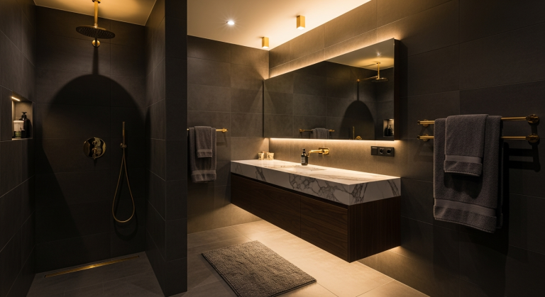 Dark Grey Bathroom Tile Color Ideas