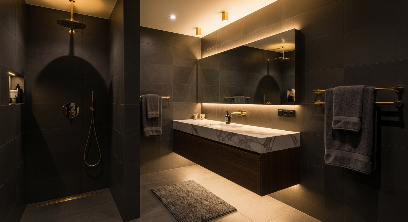 Dark Grey Bathroom Tile Color Ideas