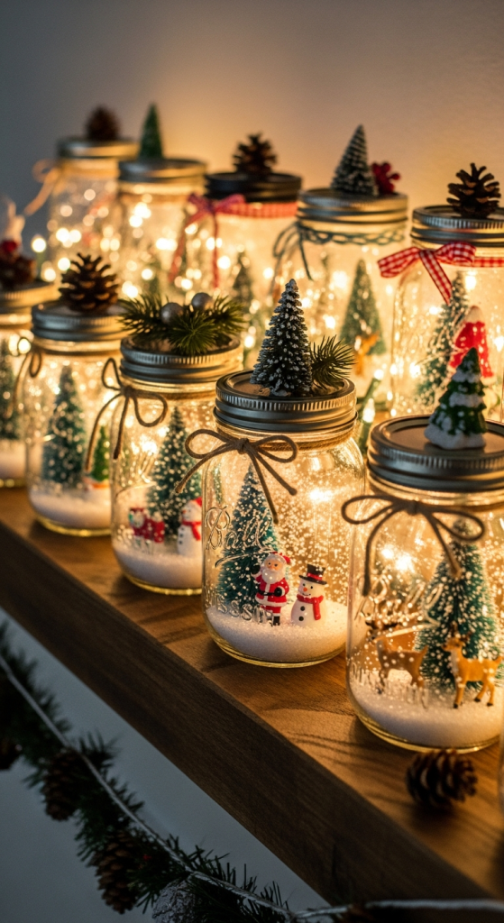 Dollar Tree Mason Jar Snow Globes