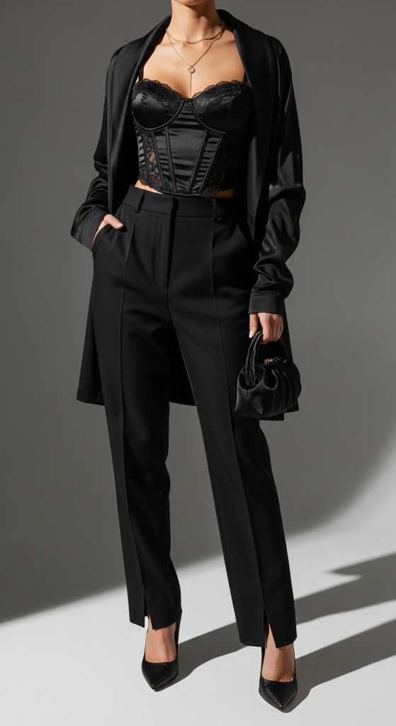 Evening Look With Satin Or Lace Corset