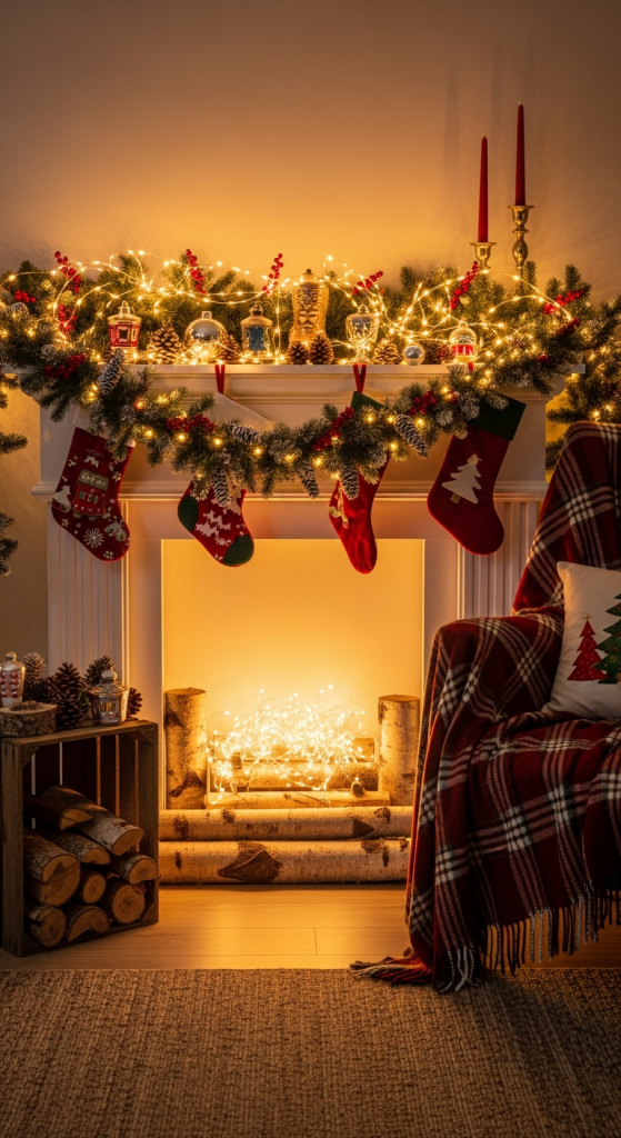 Fairy Light Fireplace Display