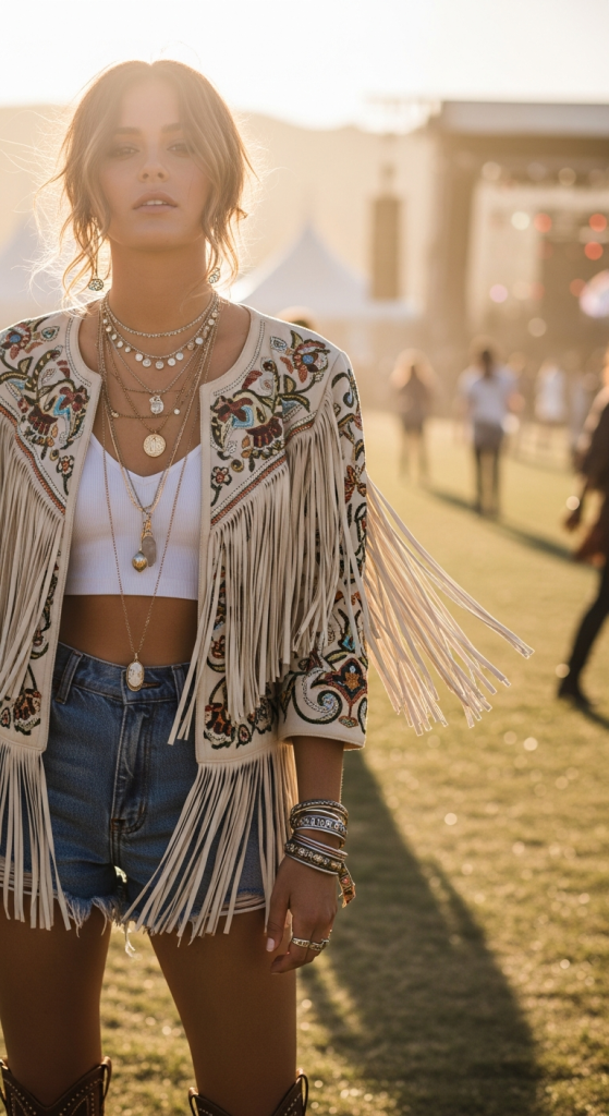 Festival-Inspired Fringe Jacket Look