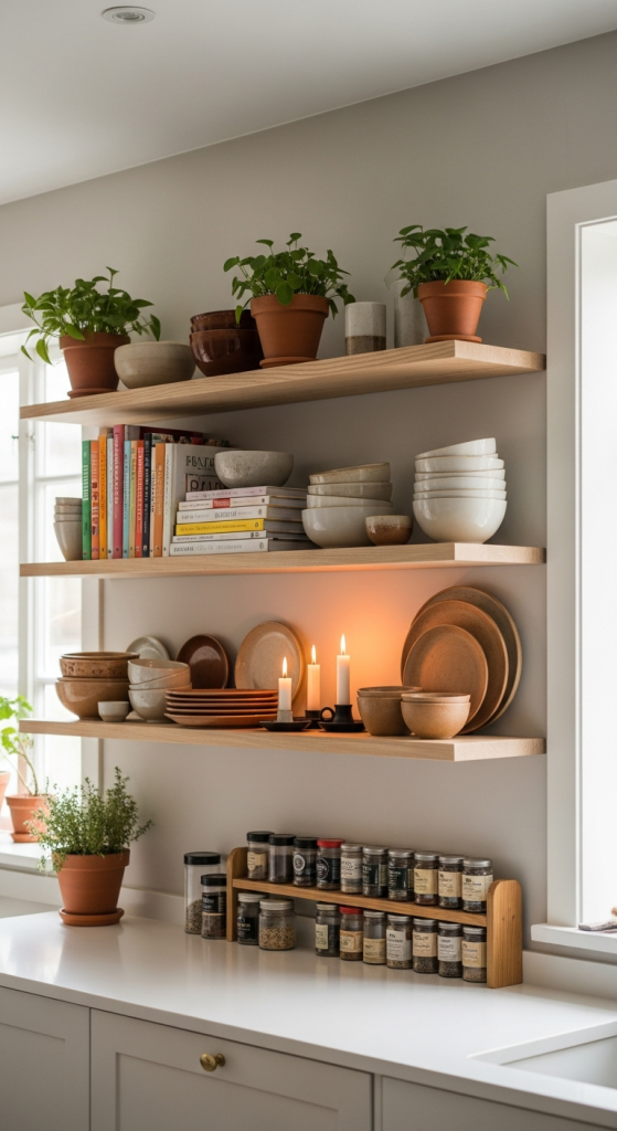 Floating Shelves With Decor