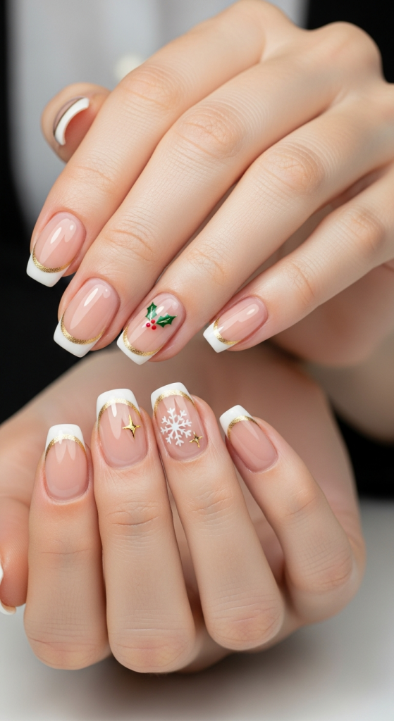 French Tips With A Christmas Twist