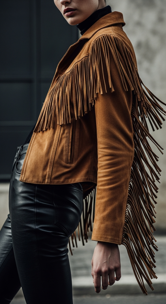Fringe Jacket With Leather Pants