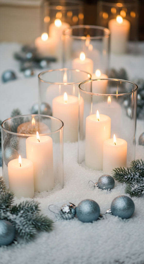 Frosted Winter Candle Lanterns