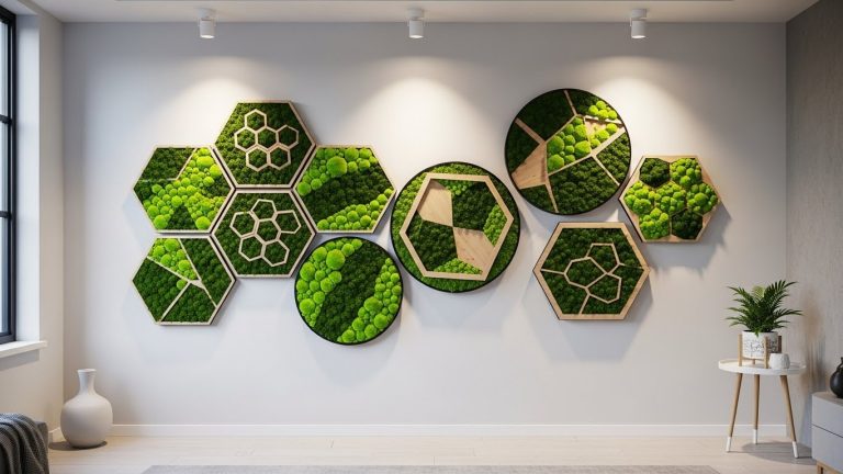 Geometric and Honeycomb Preserved Moss Wall Arts