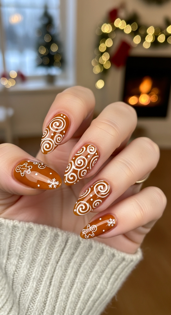 Gingerbread Cookie Nails