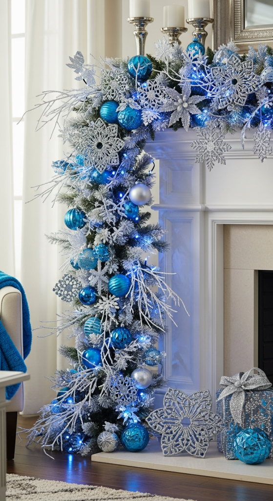 Glam Silver & Blue Garland