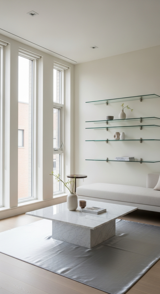 Glass Floating Shelves For A Light Look