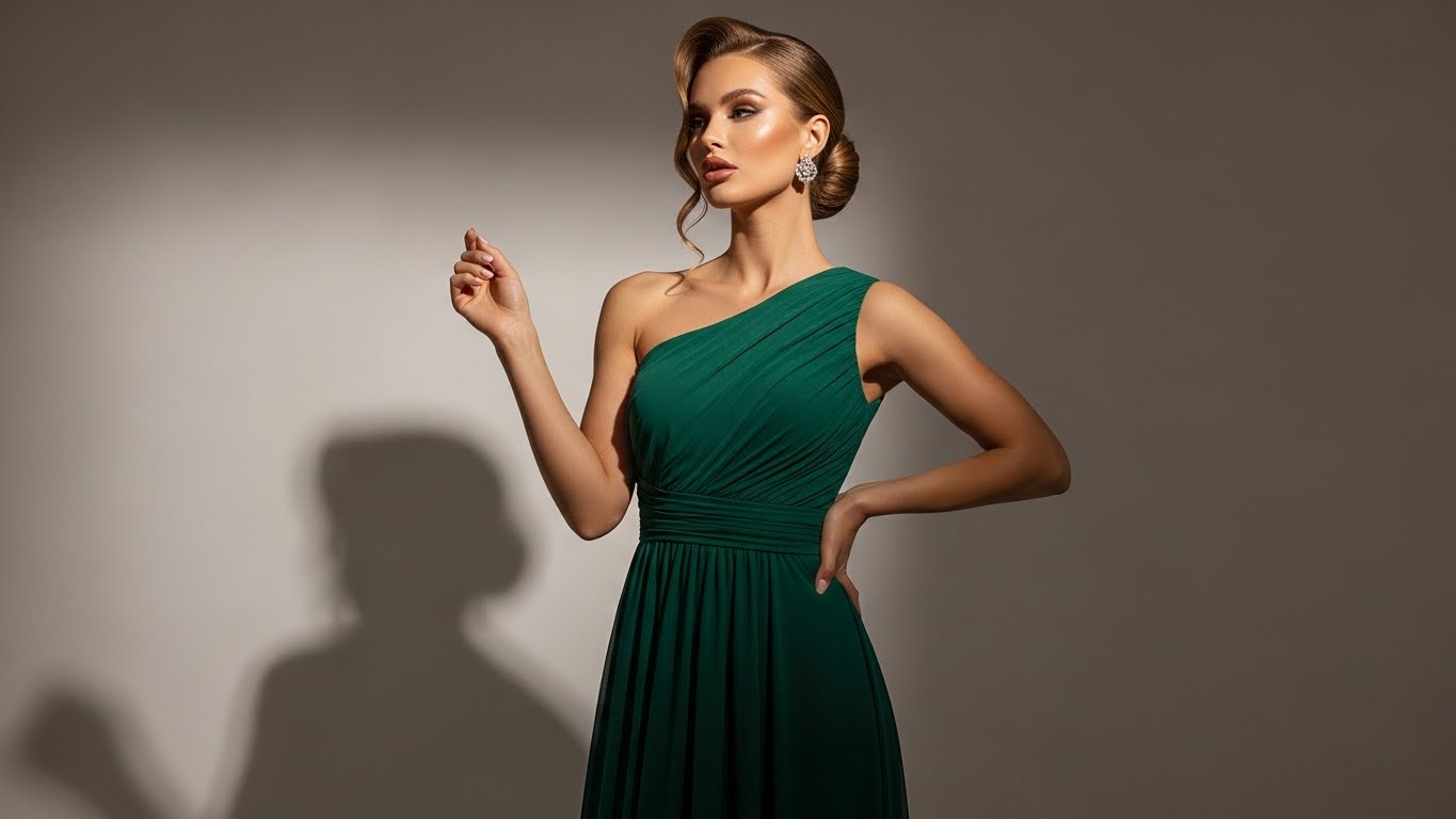 Hair Ideas for a One-Shoulder Dress