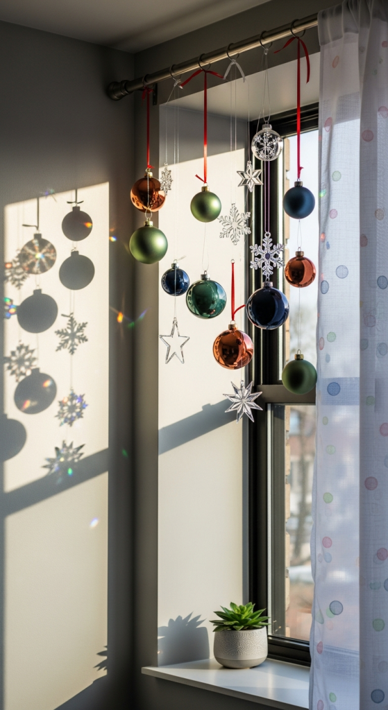 Hang Ornaments in the Windows