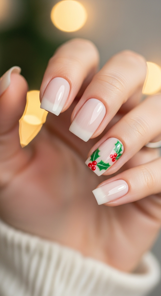 Holly Berry Accent Nails