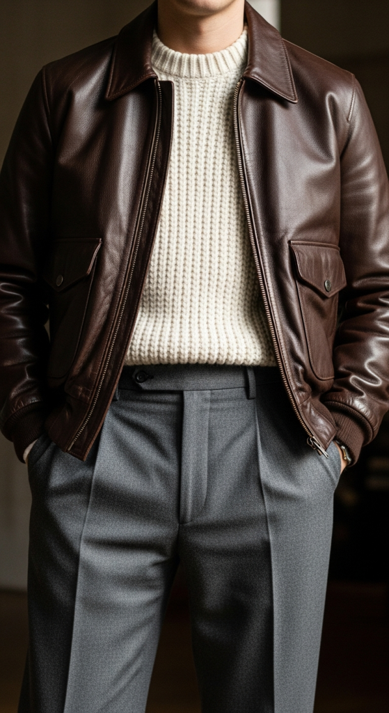 Knit Sweater And Tailored Trousers