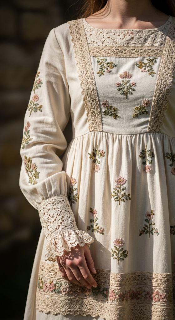 Lace And Embroidered Details