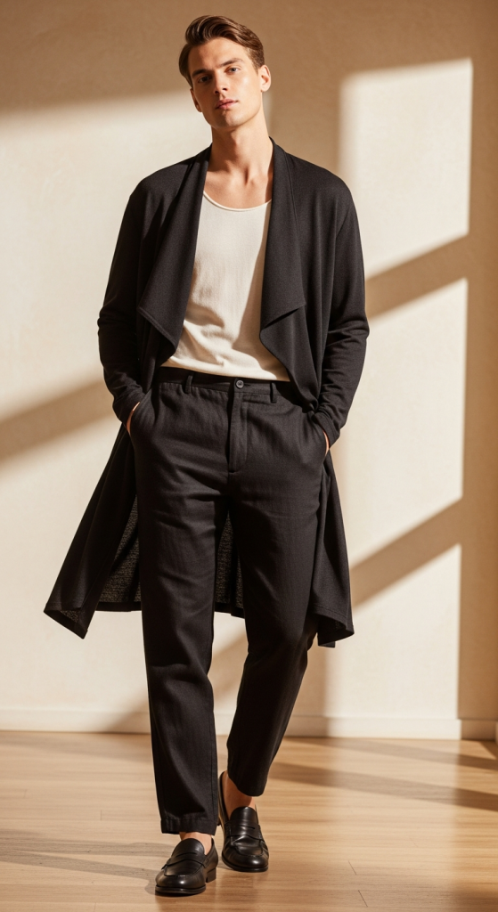 Layered Look With Long Cardigan