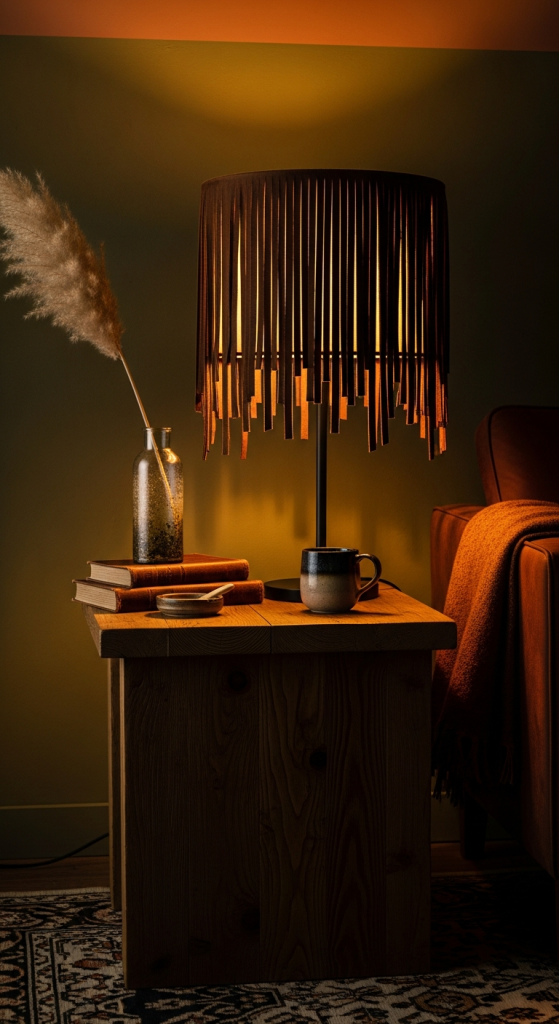 Leather Fringe Lamp Shade