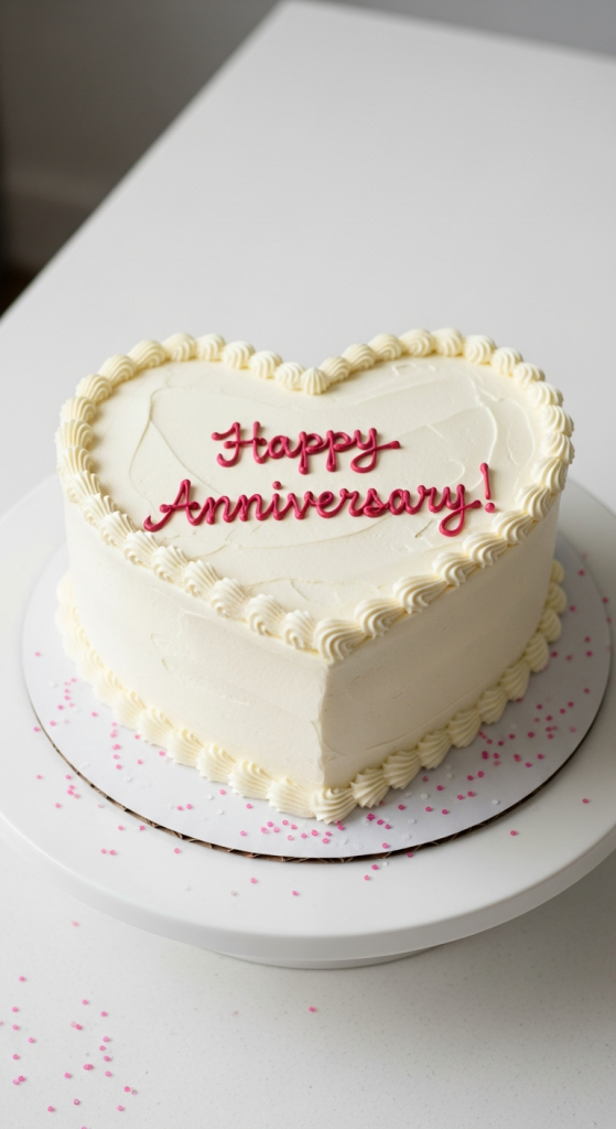 Lettered Message Heart Cake