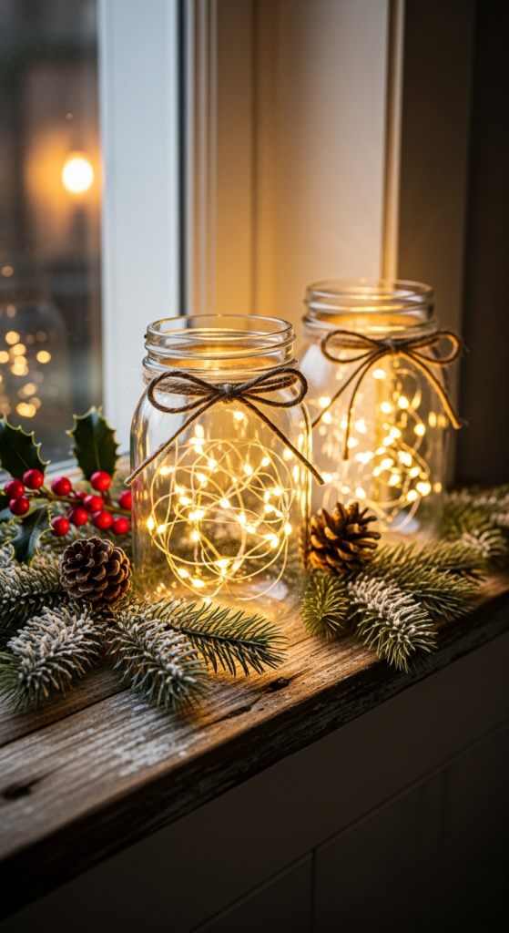 Mason Jar Fairy Light Lanterns