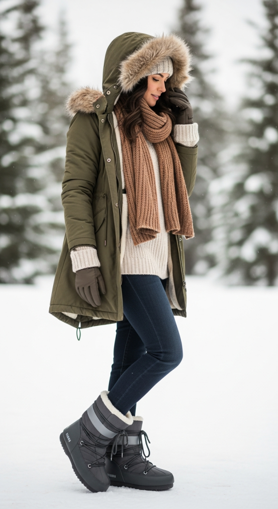 Matching Winter Set With Moon Boots