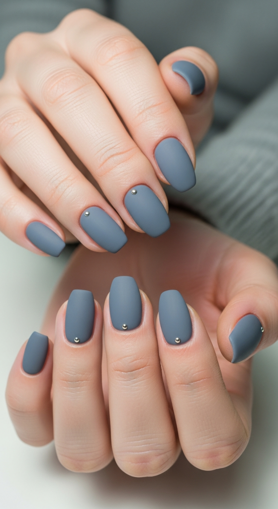 Matte Grey Nails