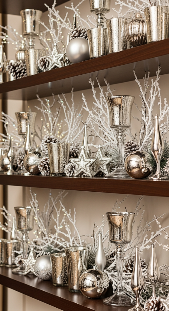 Metallic & Frosted Shelf Styling