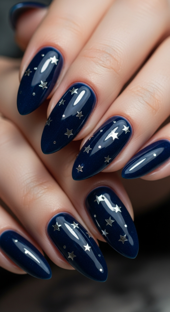 Midnight Blue Base With Silver Stars