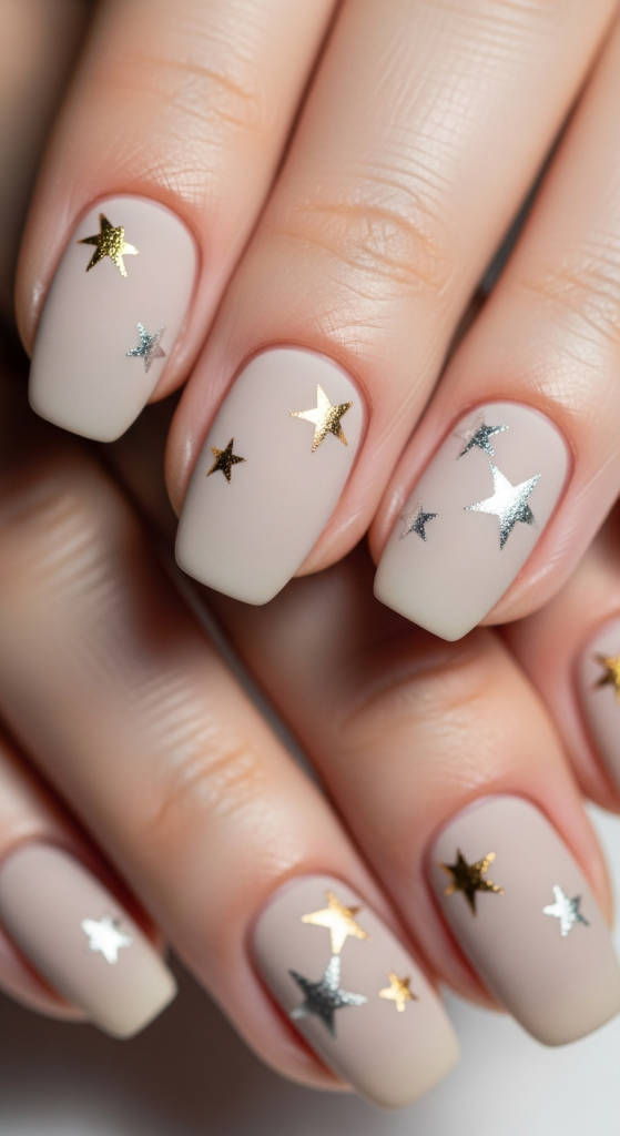 Minimalist Star Accent Nails