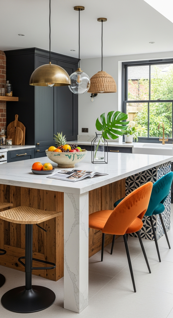 Multi-Material Island With Mixed Seating