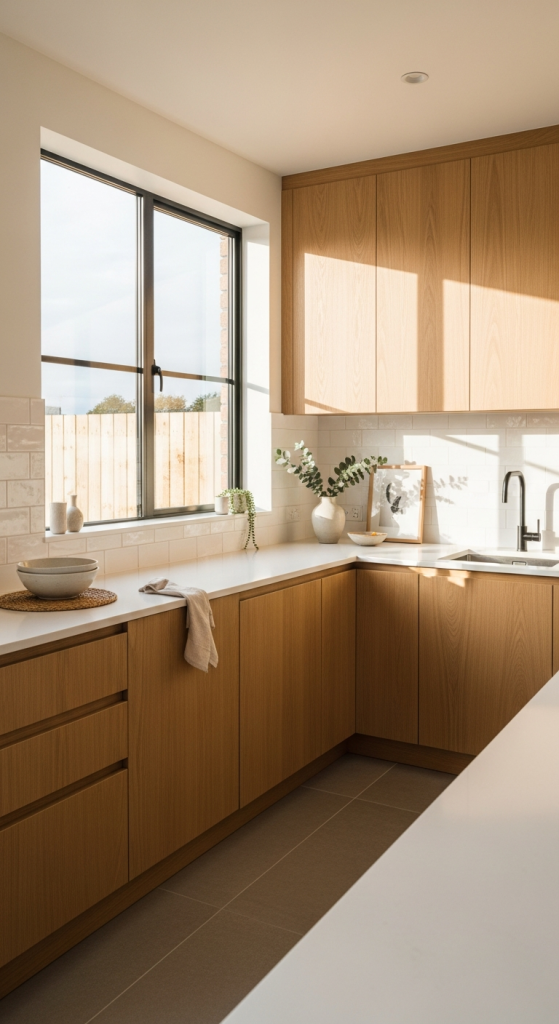Natural Oak + White Countertop Combo