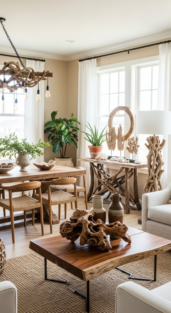 Natural Wood And Driftwood Accents