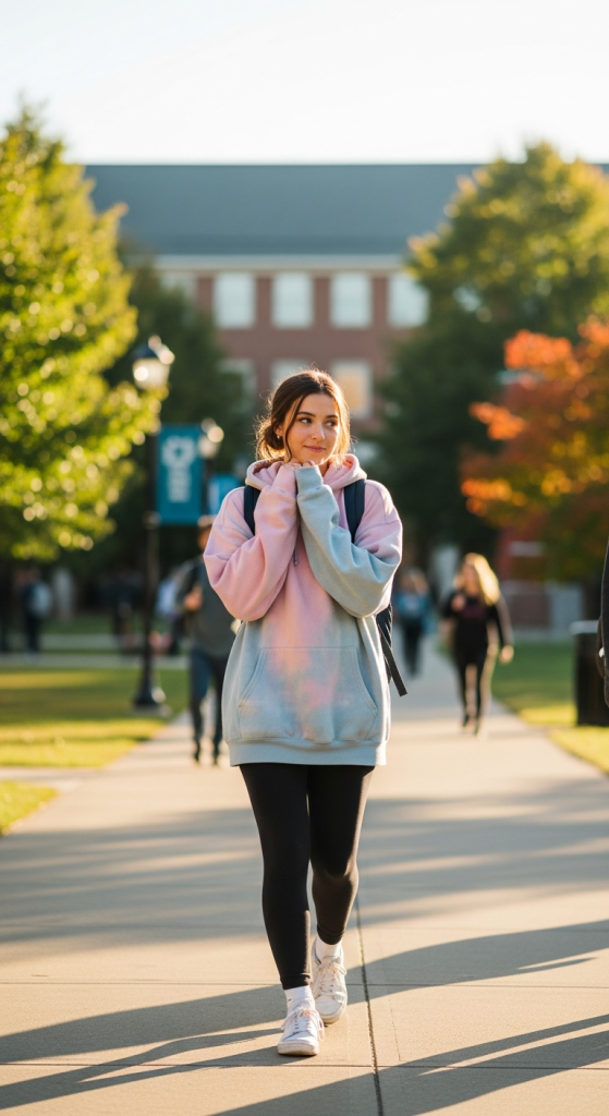 Oversized Hoodie + Leggings + Sneakers