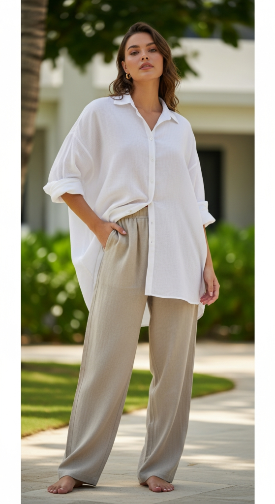 Oversized Linen Set For Relaxed Days