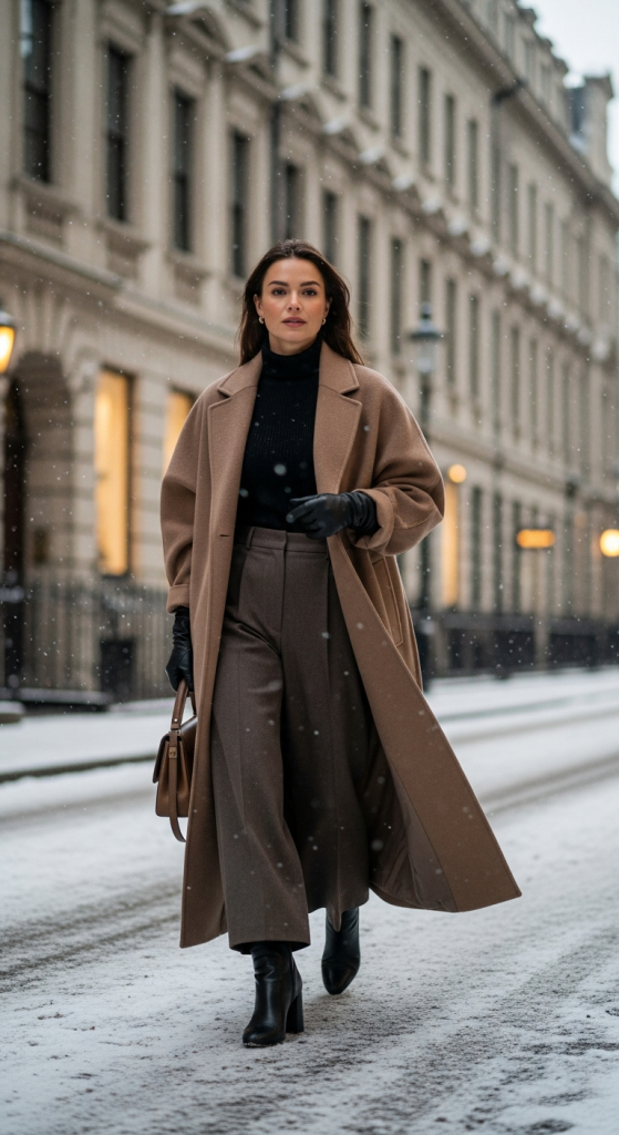 Oversized Wool Coat + Turtleneck Sweater