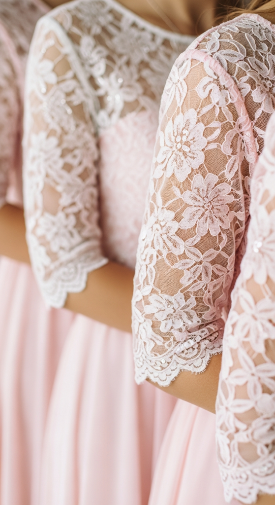 Pastel Pink Dresses With Lace Details