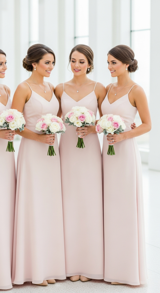 Pastel Pink Dresses With Minimal Accessories