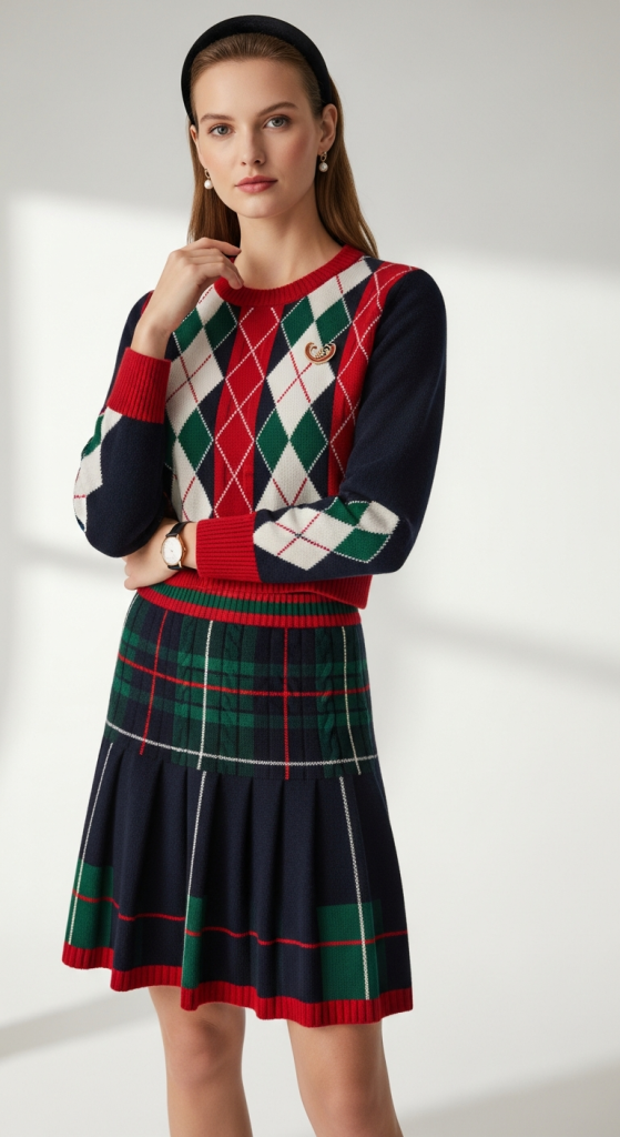 Preppy Christmas Matching Set