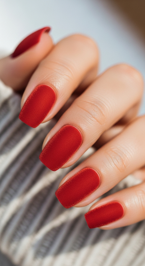 Red Velvet Matte Nails