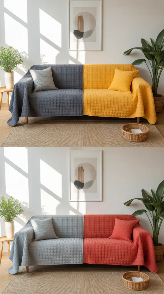 Reversible Sofa Covers for Two Looks in One