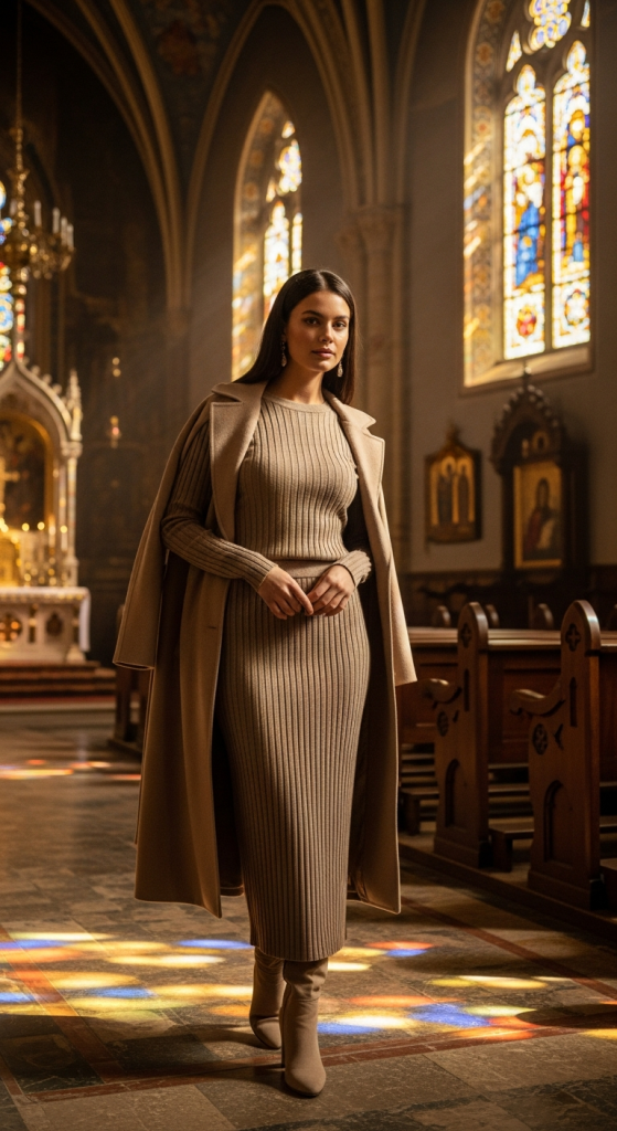 Ribbed Knit Two-Piece Set