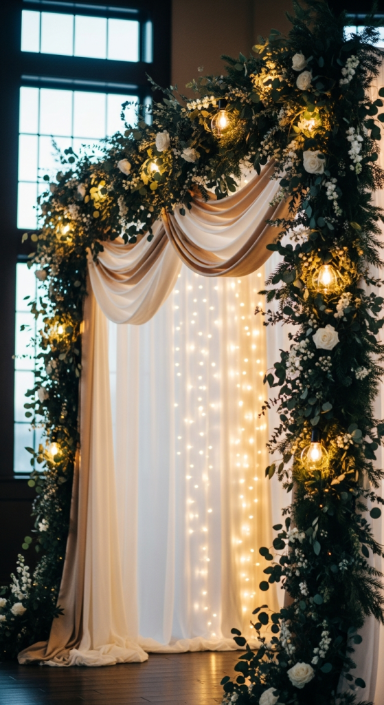 Romantic Winter Ceremony Backdrops