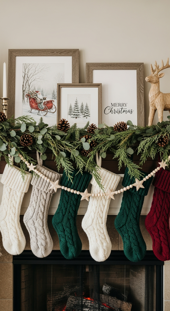 Rustic Farmhouse Mantel Arrangement