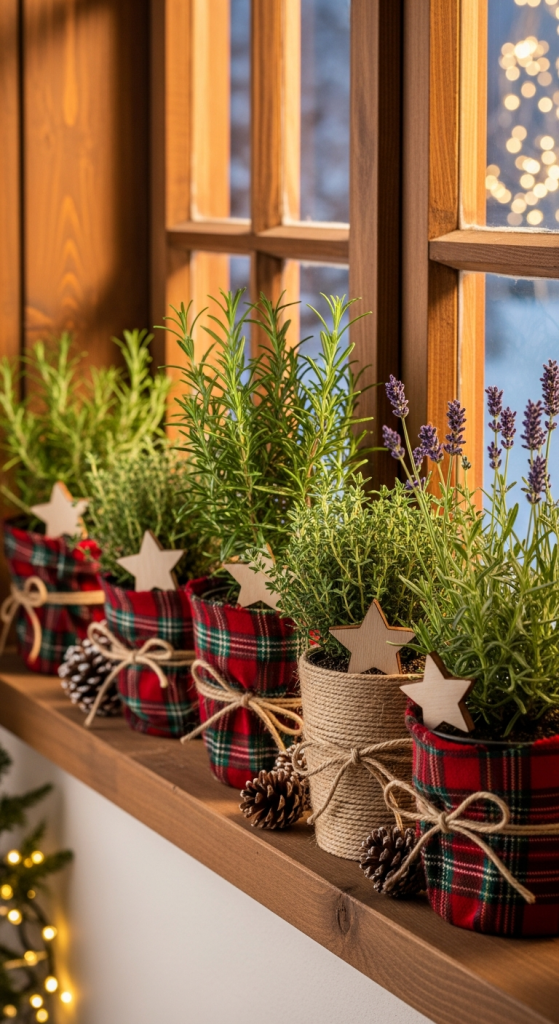 Rustic Herb Garden Christmas Ledge