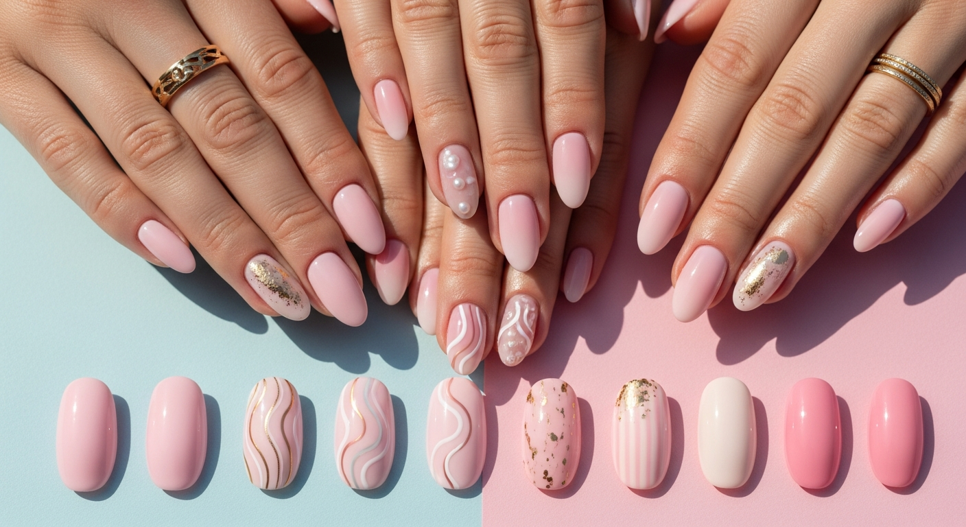 Simple Pink Almond Nails