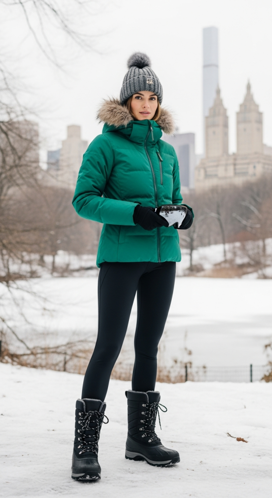 Ski Jacket + Leggings + Beanie