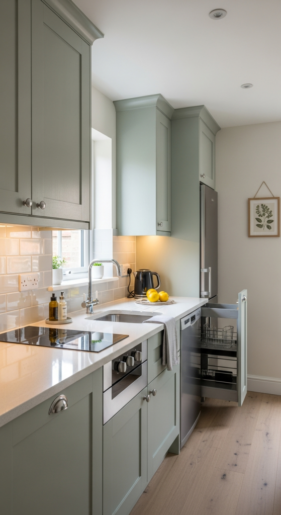 Small Kitchens With Sage Green Cabinets